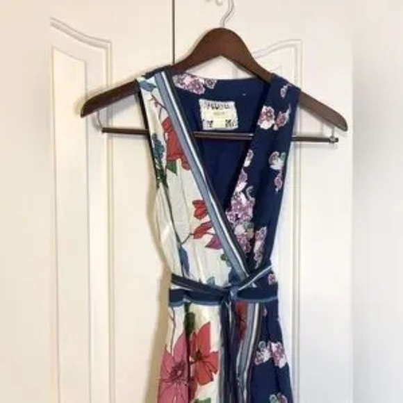 Anthropologie Maeve Botanica Dress Faux Wrap Asymmetric Hem Floral Whimsey Sz 2 - Picture 3 of 11